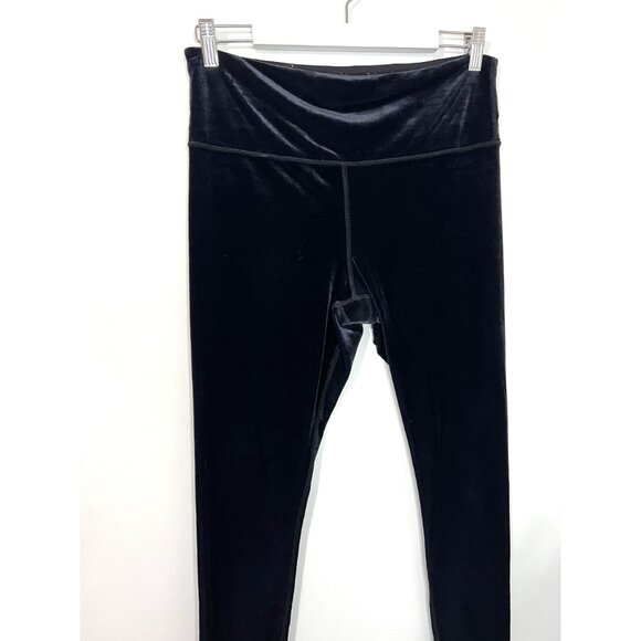 Athleta Black Elevation Velvet Tights Skinny Pants Leggings Size L - Picture 3 of 6